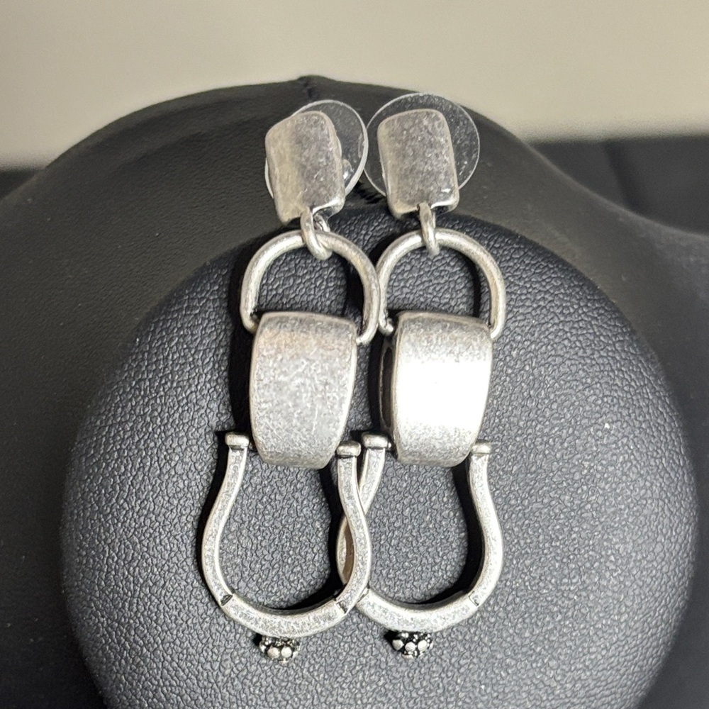 Cabi Stirrup Equestrian Fall 2021 Collection Elegant Silver Dangle Earrings